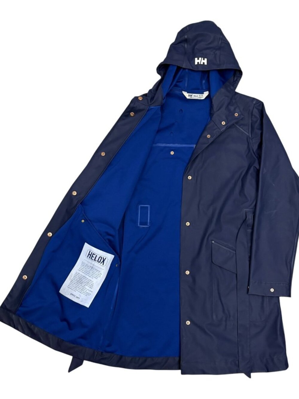 HELLY HANSEN Waterproof Rain Coat Blue Gorpcore Hood Jacket Womens Medium - Picture 2 of 8